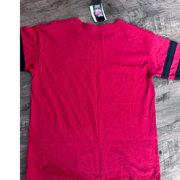 NFL Kansas City Chiefs '47 Brand Women’s Medium T-Shirt NWT Red Striped Sleeve - Picture 3 of 6